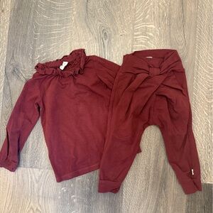 Kids Maroon Matching Set